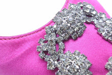 Load image into Gallery viewer, MANOLO BLAHNIK マノロブラニク フラット パンプス ハンギシ サテン 36 ピンク レディース ビジュー 靴 32357