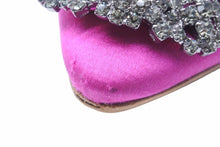 Load image into Gallery viewer, MANOLO BLAHNIK マノロブラニク フラット パンプス ハンギシ サテン 36 ピンク レディース ビジュー 靴 32357