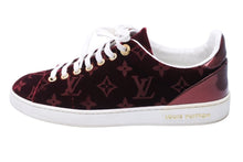 画像をギャラリービューアに読み込む, LOUIS VUITTON ルイ・ヴィトン フロントローライン モノグラム ベロア スニーカー レッド ワインレッド シューズ 靴 中古 43482