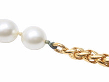 Load image into Gallery viewer, CHANEL シャネル パール ネックレス ターラント チェーン ゴールド 95年 ヴィンテージ レディース 中古 32640
