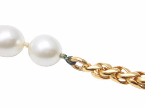 CHANEL シャネル パール ネックレス ターラント チェーン ゴールド 95年 ヴィンテージ レディース 中古 32640