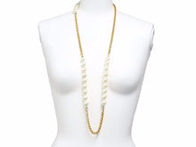 Load image into Gallery viewer, CHANEL シャネル パール ネックレス ターラント チェーン ゴールド 95年 ヴィンテージ レディース 中古 32640