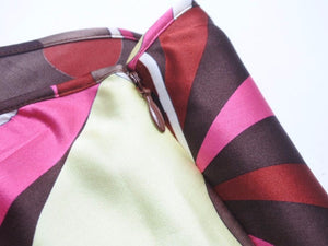 EMILIO PUCCI エモリオ プッチ ロングスカート シルク 56RW50 総柄 レッド サイズ42 美品 32768 正規品