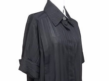 Load image into Gallery viewer, CHANEL シャネル 半袖ワンピース シャツ生地 ブラック ココマーク P32297W04073 レディース サイズ36 美品 N32910