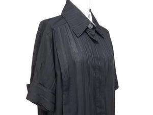 CHANEL シャネル 半袖ワンピース シャツ生地 ブラック ココマーク P32297W04073 レディース サイズ36 美品 N32910