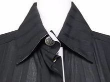 Load image into Gallery viewer, CHANEL シャネル 半袖ワンピース シャツ生地 ブラック ココマーク P32297W04073 レディース サイズ36 美品 N32910
