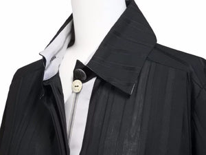 CHANEL シャネル 半袖ワンピース シャツ生地 ブラック ココマーク P32297W04073 レディース サイズ36 美品 N32910