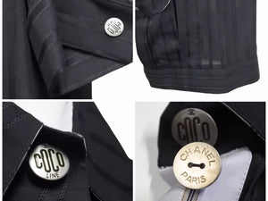 CHANEL シャネル 半袖ワンピース シャツ生地 ブラック ココマーク P32297W04073 レディース サイズ36 美品 N32910