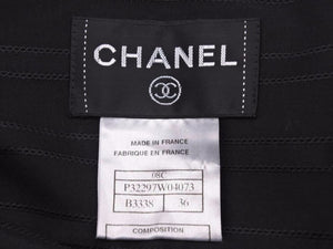 CHANEL シャネル 半袖ワンピース シャツ生地 ブラック ココマーク P32297W04073 レディース サイズ36 美品 N32910