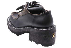 未使用品 Louis Vuitton ルイヴィトン ダービーシューズ LVボブールライン サイズ38 MA1119 1A5SOD 完売品 靴 中古 32980