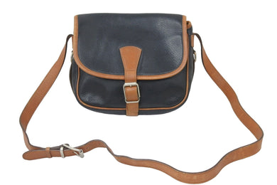 CELINE セリーヌ ショルダー バッグ ブラック キャメル レザー レディース ヴィンテージ 中古 30070