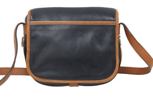 CELINE セリーヌ ショルダー バッグ ブラック キャメル レザー レディース ヴィンテージ 中古 30070