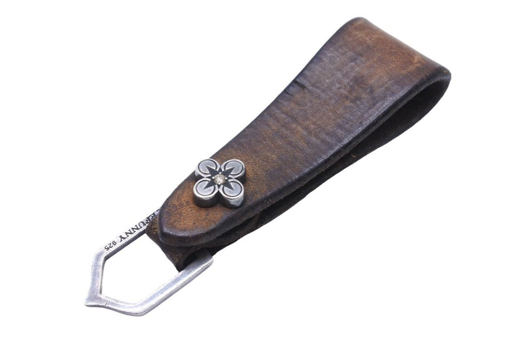 EYEFUNY アイファニージュエリー ベルトフープ ウォレットキーチェーン キーホルダー レザー ブラウン メンズ 中古 N33646