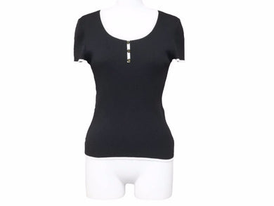CHANEL シャネル 美品 ヴィンテージTシャツ 95P PO5161V00233 ココマーク ニット ブラック レディース サイズ44 33683