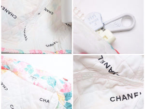 CHANEL シャネル ヴィンテージ モッズコート ジャケット フラワー 総柄ブルゾン ココマーク ナイロン レディース 良好 30735