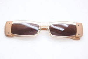 EMPORIO ARMANI エンポリオアルマーニ サングラス イタリア製ロゴ クリアベージュ 615-s 446 51□17 135 中古 34182 