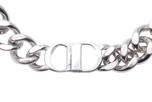21SS Christian Dior クリスチャンディオール CD アイコンチェーン ネックレス シルバー 46cm ペンダント ロゴ 美品 34234