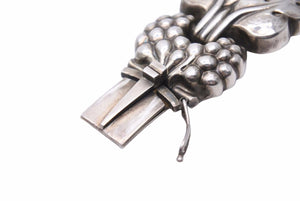 特大サイズ GEORG JENSEN ジョージ ジェンセン ブレスレット 30 シルバー 925 83.42g ヴィンテージ 草 植物 メンズ 美品 中古 34444