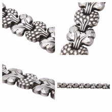 Load image into Gallery viewer, 特大サイズ GEORG JENSEN ジョージ ジェンセン ブレスレット 30 シルバー 925 83.42g ヴィンテージ 草 植物 メンズ 美品 中古 34444