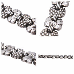 特大サイズ GEORG JENSEN ジョージ ジェンセン ブレスレット 30 シルバー 925 83.42g ヴィンテージ 草 植物 メンズ 美品 中古 34444
