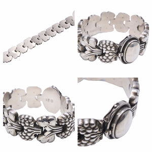 特大サイズ GEORG JENSEN ジョージ ジェンセン ブレスレット 30 シルバー 925 83.42g ヴィンテージ 草 植物 メンズ 美品 中古 34444
