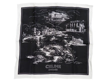 Load image into Gallery viewer, 新品同様 CELINE セリーヌ モナコ 2021 シルク バンダナ ブラック ホワイト シルク レディース100% イタリア製 中古 34514