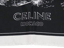 Load image into Gallery viewer, 新品同様 CELINE セリーヌ モナコ 2021 シルク バンダナ ブラック ホワイト シルク レディース100% イタリア製 中古 34514