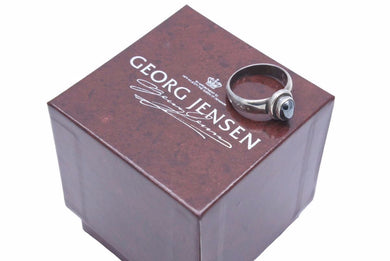 GEOGE JENSEN ジョージ ジェンセン リング 指輪 シルバー 925 S 46C 12号 ストーン ブラック 中古 34837