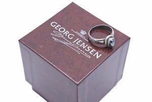 GEOGE JENSEN ジョージ ジェンセン リング 指輪 シルバー 925 S 46C 12号 ストーン ブラック 中古 34837