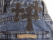 Load image into Gallery viewer, 2021SS 新品 CHROME HEARTS クロムハーツ クロスパッチ デニムショーツ サイズ27 インディゴ クロスボタン レディース 34892