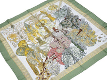 Load image into Gallery viewer, HERMES エルメス カレ90 スカーフ LES LEJENDES DE L&#39;ARBRE 木の伝説 兆候 ライオン グリーン TD20180 美品 35037