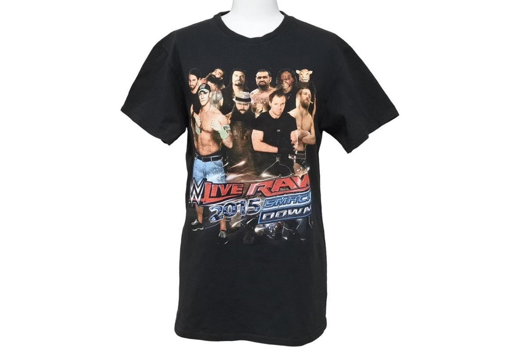 プロレス ヴィンテージ tシャツ live raw 2015 古着 トップス コレクション 格闘技 ブラック コットン 良品 中古 35325