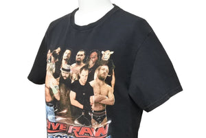 プロレス ヴィンテージ tシャツ live raw 2015 古着 トップス コレクション 格闘技 ブラック コットン 良品 中古 35325
