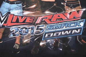 プロレス ヴィンテージ tシャツ live raw 2015 古着 トップス コレクション 格闘技 ブラック コットン 良品 中古 35325
