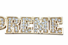 画像をギャラリービューアに読み込む, SUPREME シュプリーム 18SS ブロックロゴ キーチェーン ゴールドラインストーン アイスドアウト 中古 3547 