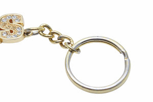 SUPREME シュプリーム 18SS ブロックロゴ キーチェーン ゴールドラインストーン アイスドアウト 中古 3547 