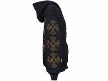 Load image into Gallery viewer, CHROME HEARTS クロムハーツ HOODIE ゴールドクラッシュプリントパーカー ゴールド ブラック メンズ 美品 35513