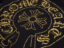 Load image into Gallery viewer, CHROME HEARTS クロムハーツ HOODIE ゴールドクラッシュプリントパーカー ゴールド ブラック メンズ 美品 35513
