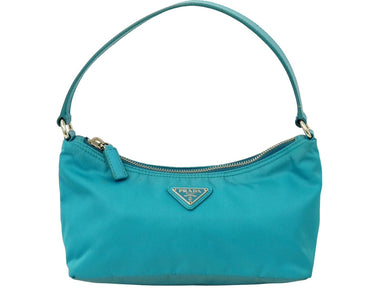 PRADA プラダ ハンドバッグ ワンショルダーバッグ 1N1413 アクセサリーポーチ テスート ナイロン レザー ブルー 美品 中古 35618