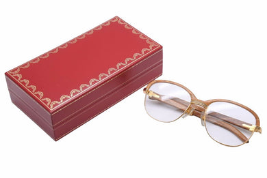激レア バナナウッド CARTIER カルティエ サングラス マルメゾン 135 56□19 ヴィンテージ ウッドテンプル 美品 中古 35774