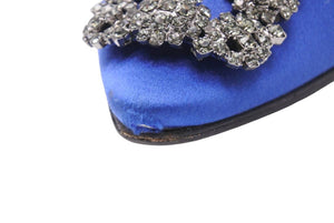MANOLO BLAHNIK マノロブラニク パンプス ブルー35 1/2 装飾 美品 35899