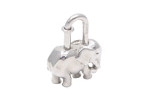 Load image into Gallery viewer, HERMES エルメス チャーム キーホルダー アクセサリー ペンダントトップ シルバー 象 カデナ 南京錠 美品 中古 35900