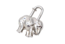 Load image into Gallery viewer, HERMES エルメス チャーム キーホルダー アクセサリー ペンダントトップ シルバー 象 カデナ 南京錠 美品 中古 35900