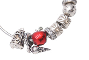 PANDORA パンドラ ブレスレット シルバー チャーム 10個 バングル レディース 中古 36046