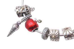 PANDORA パンドラ ブレスレット シルバー チャーム 10個 バングル レディース 中古 36046