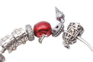 PANDORA パンドラ ブレスレット シルバー チャーム 10個 バングル レディース 中古 36046