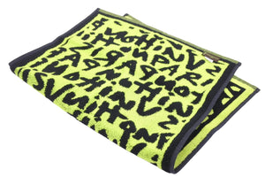 LOUIS VUITTON ルイ・ヴィトン タオル・リストバンド コットン グリーン ピンク ブラック ゴールド金具 美品 中古 36149