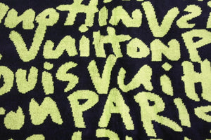 LOUIS VUITTON ルイ・ヴィトン タオル・リストバンド コットン グリーン ピンク ブラック ゴールド金具 美品 中古 36149