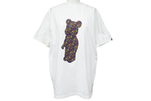 画像をギャラリービューアに読み込む, BAPE × Medicom Bearbrick ベイプ ベアブリック Tシャツ 半袖 カットソー プリント 人形 ホワイト マルチ sizeL メンズ 良好 36263