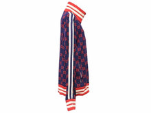 Load image into Gallery viewer, GUCCI グッチ 18AW GGジップアップ テクニカルジャージ トップス 長袖 ブルゾン ネイビー レッド サイズXL レディース 美品 36265